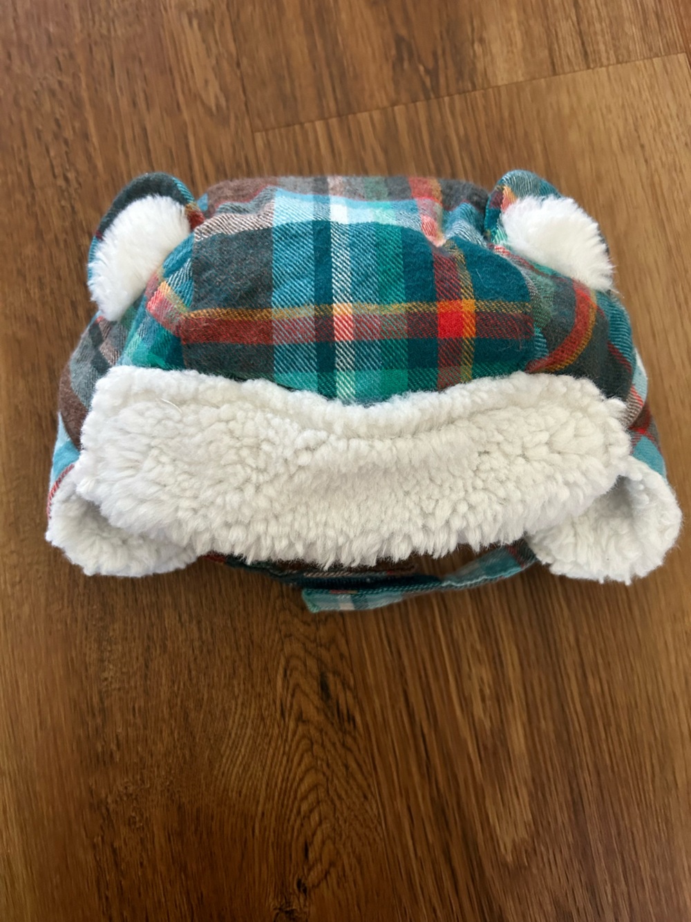 Gymboree Baby Plaid Sherpa Hat Green & Red